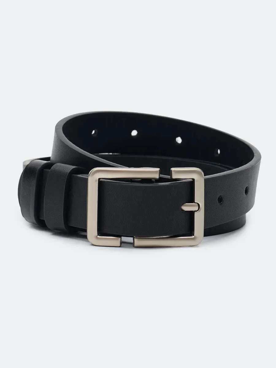 Классический  ремень с прямоугольнай пряжкой, M