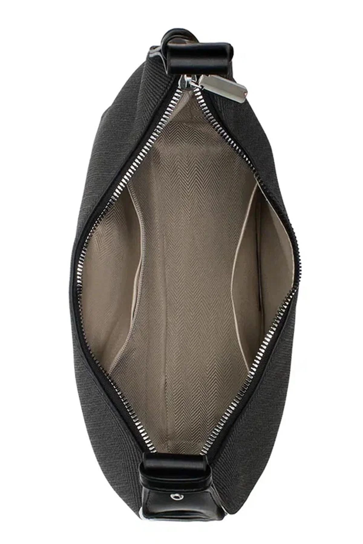 Сумка-багет графитового цвета из рельефной искусственной кожи, One