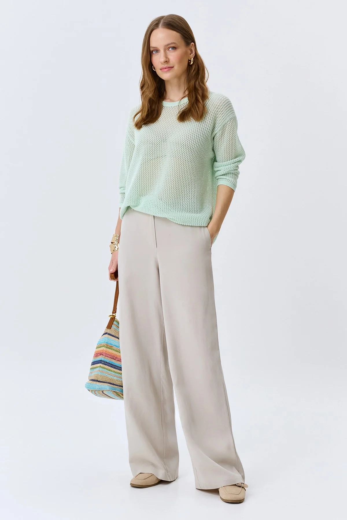 Ажурный вязаный джемпер, 44