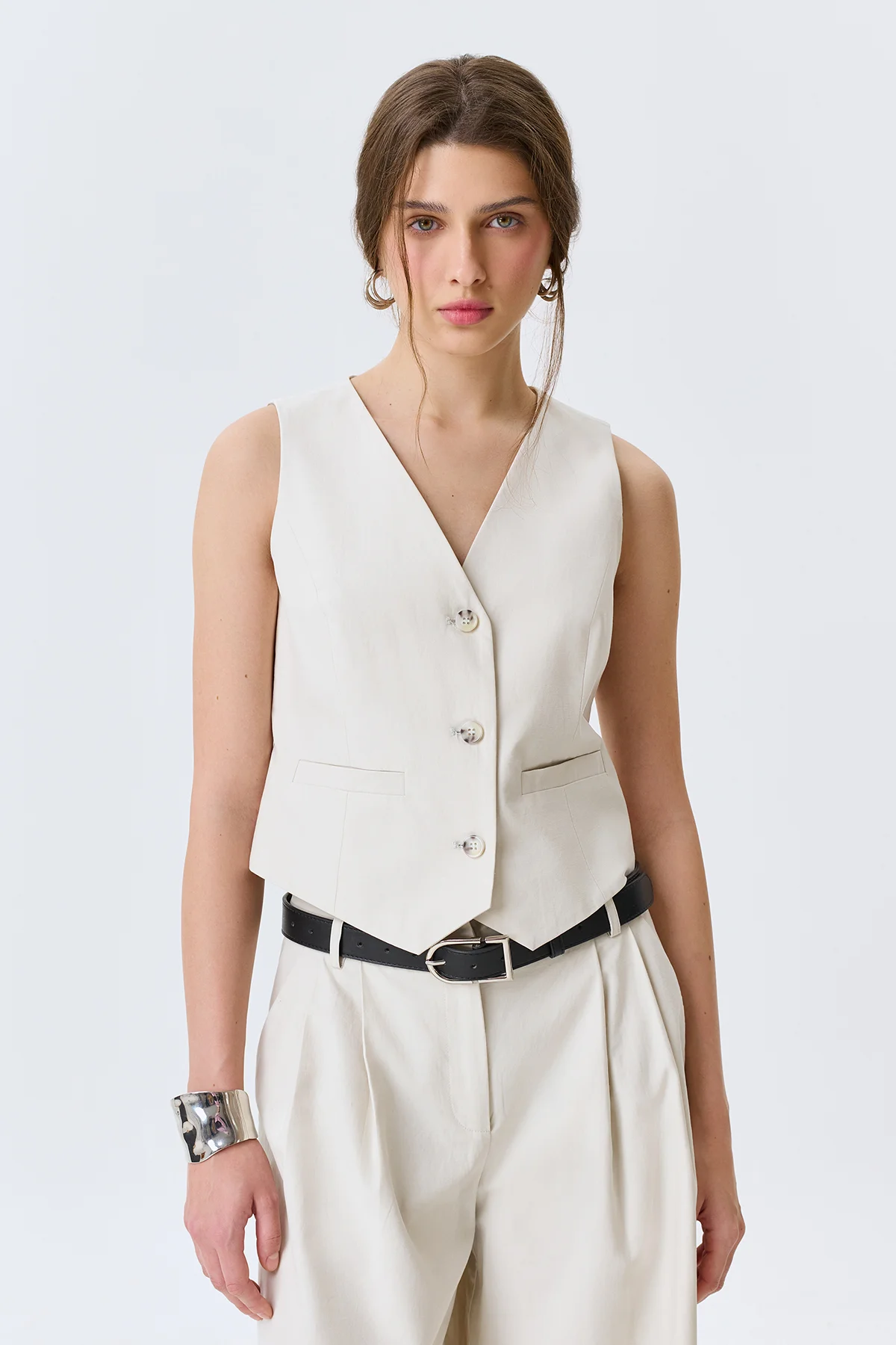 Классический жилет из лиоцелла и хлопка, 42