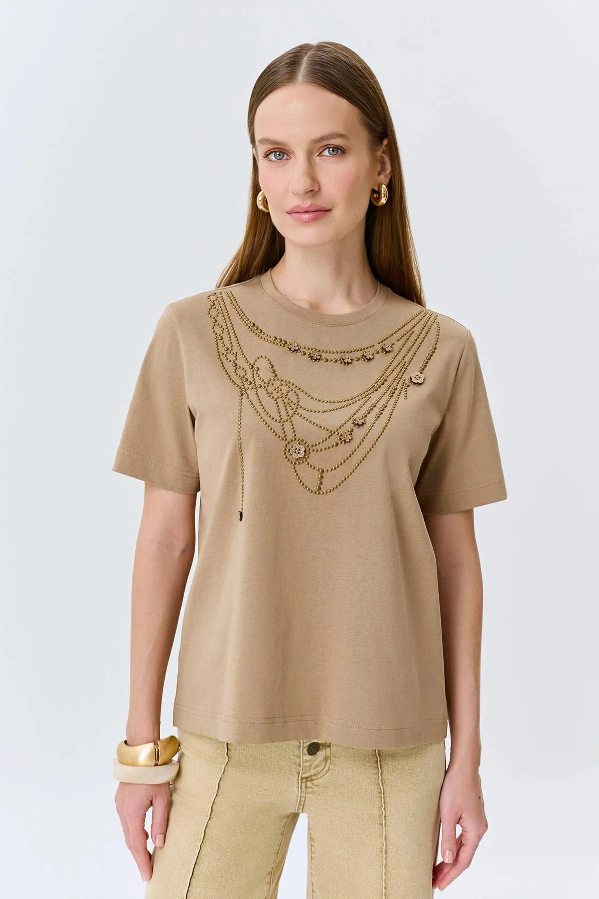 Футболка с акцентным декором, 46