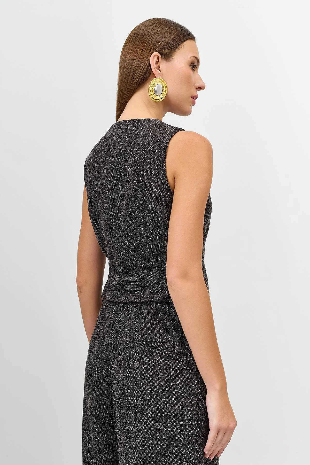 Лимитированная серия костюмный жилет из смесовой вискозы и ремень, 46