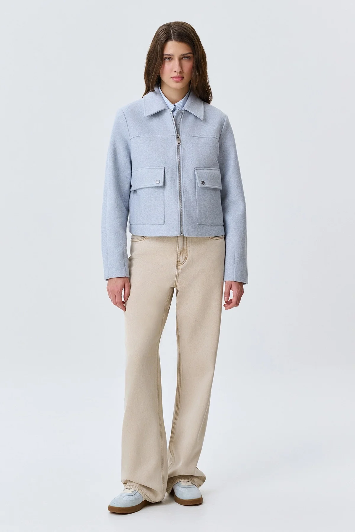 Яркий жакет из пальтовой ткани, 44