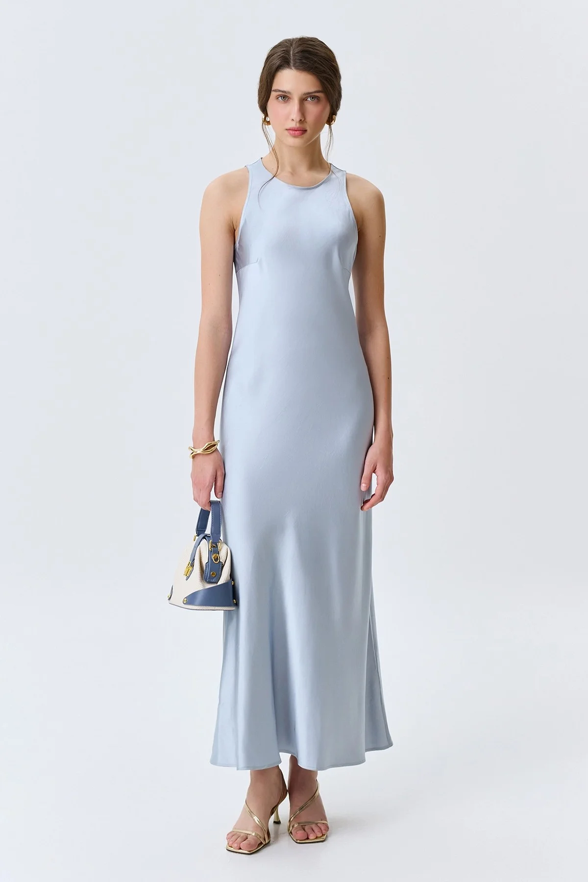 Сатиновое платье из смесовой вискозы, 42