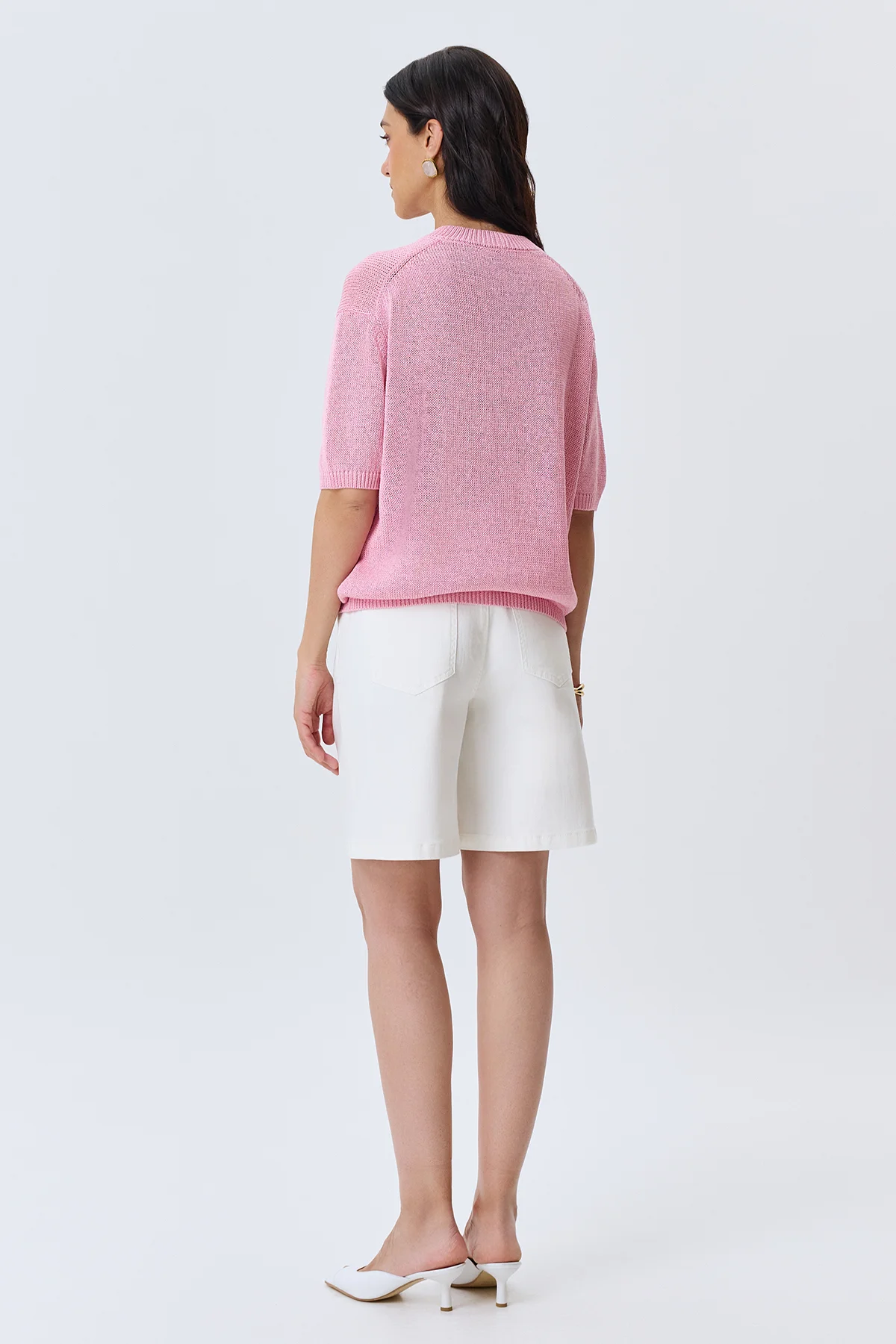 Белые шорты бермуды джинсовые, 42