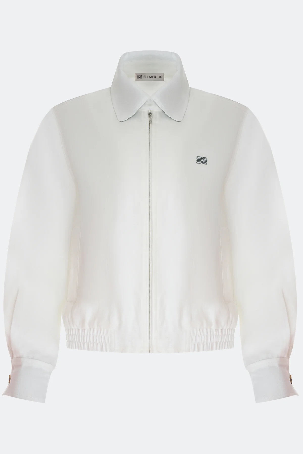 Бомбер из 100% льна с принтованными манжетами, 40