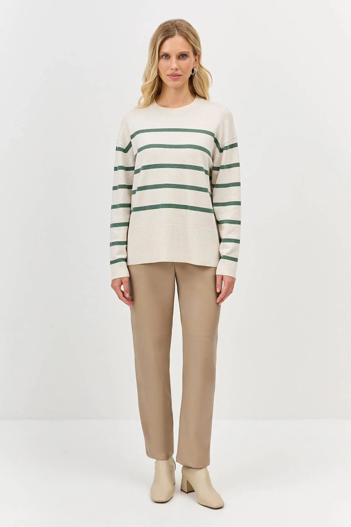 Лимитрированная серия джемпер в полоску и ремень, 34