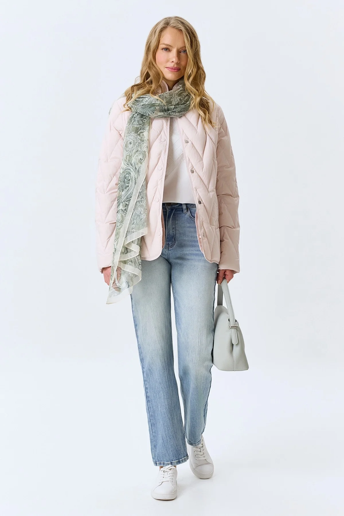 Тонкий палантин с нежным принтом, One