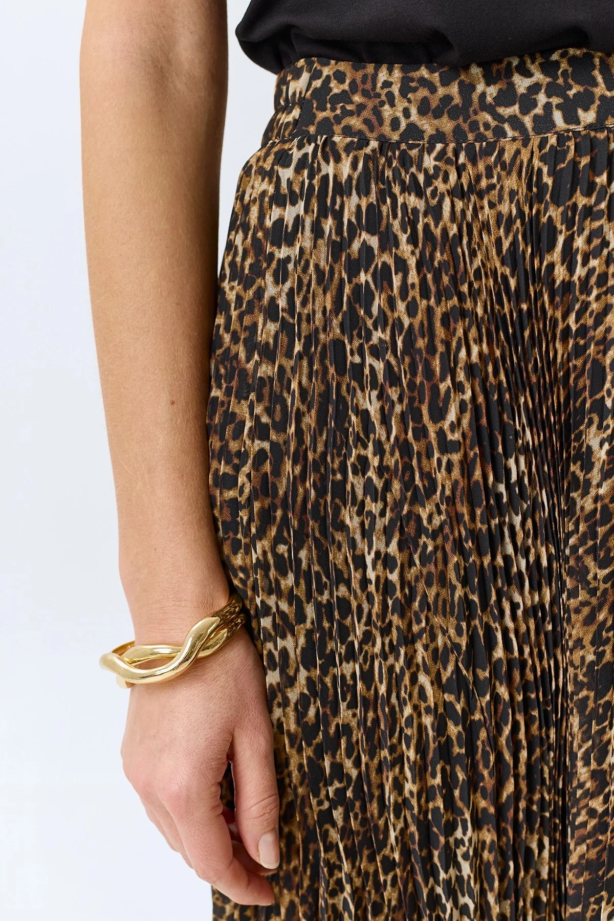 Юбка-плиссе с анималистичным принтом, 36