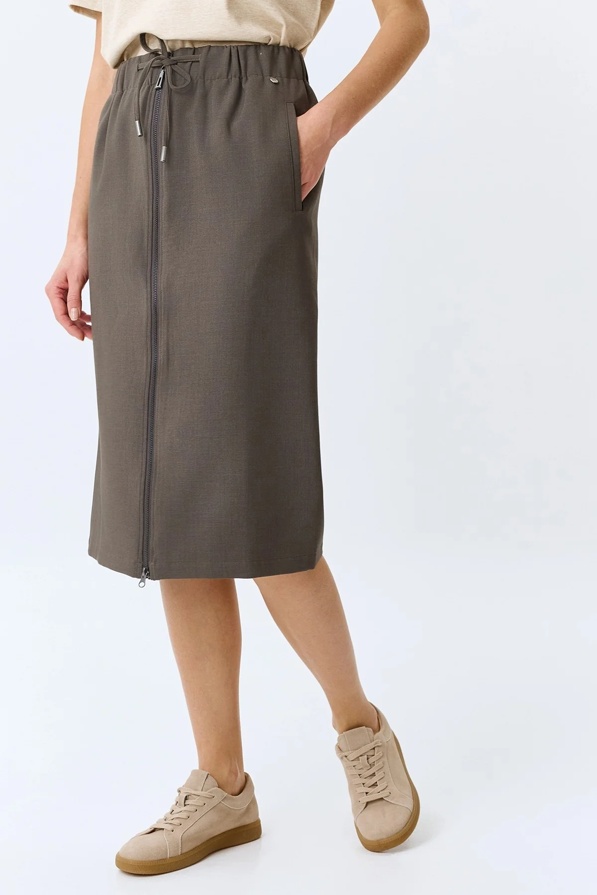 Юбка-миди на молнии, 44