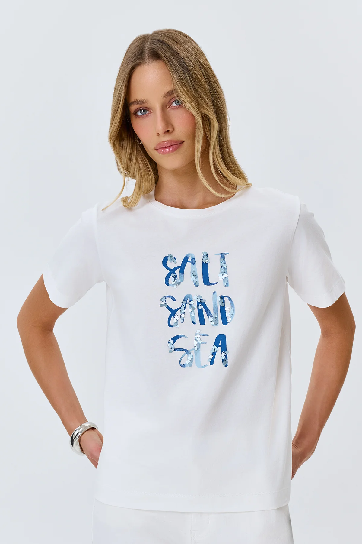 Футболка с мерцающими пайетками, 48