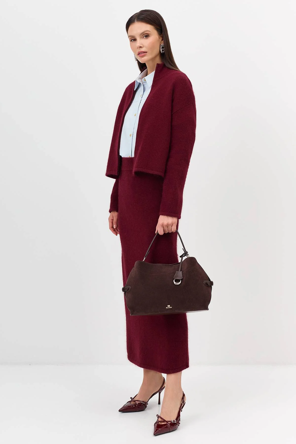 Лимитированная серия укороченный бомбер с ангорой и ремень, 34 Лимитированная серия укороченный бомбер с ангорой и ремень, 34