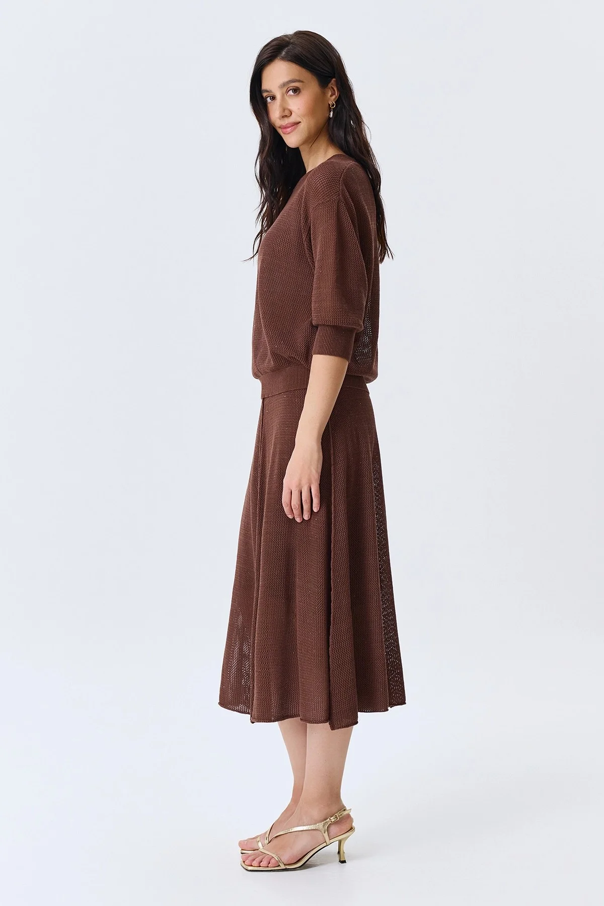 Ажурный джемпер с мерцающими пайетками, 46