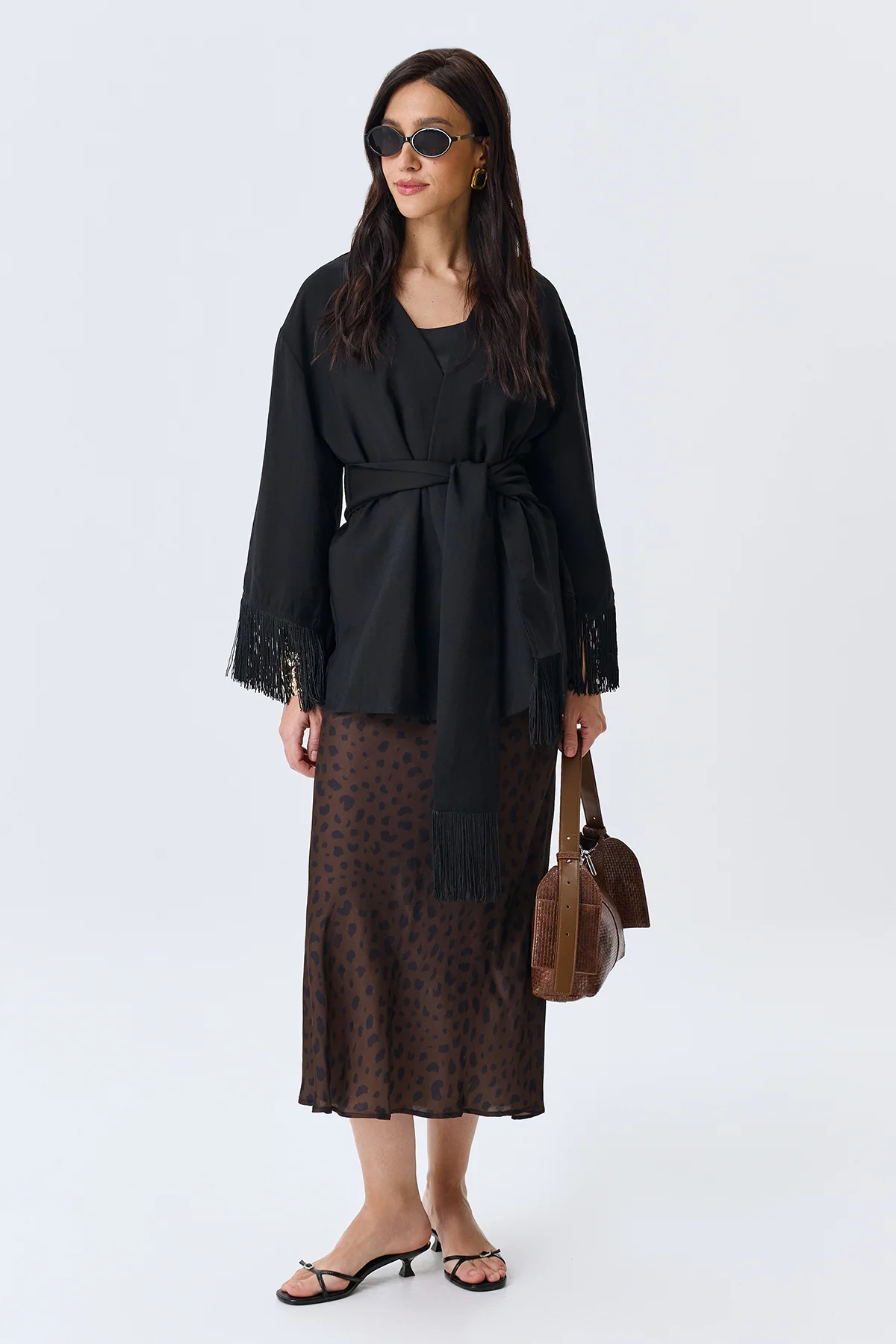 Юбка макси с анималистичным принтом, 52