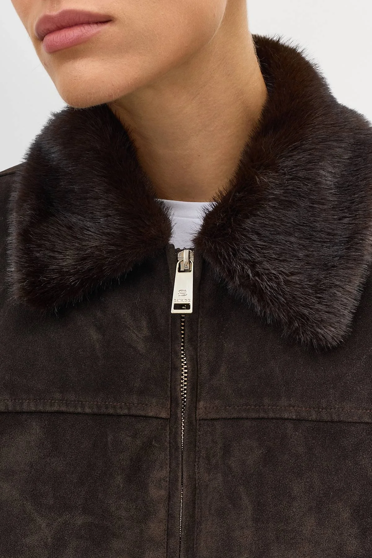 Лимитированая серия темно-коричневая куртка и палантин, 48