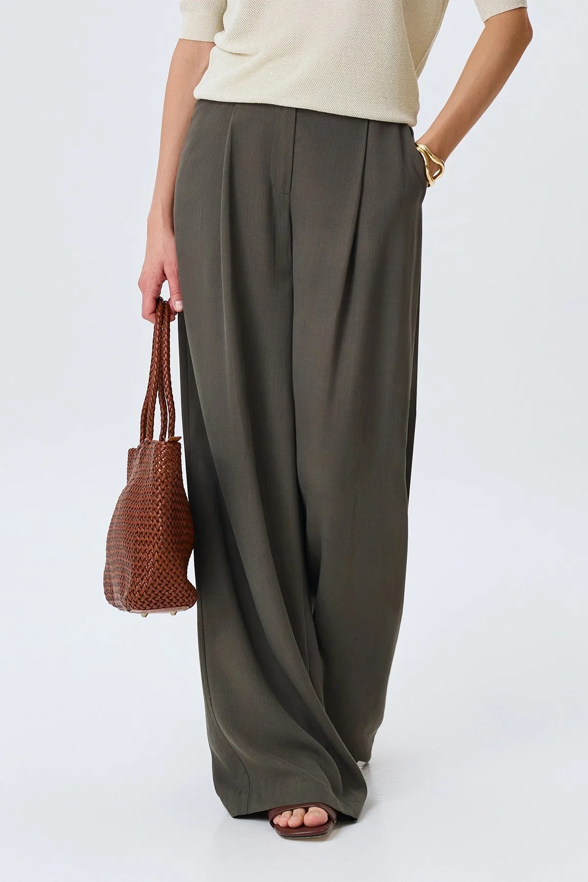 Брюки палаццо из 100% тенселя, 34