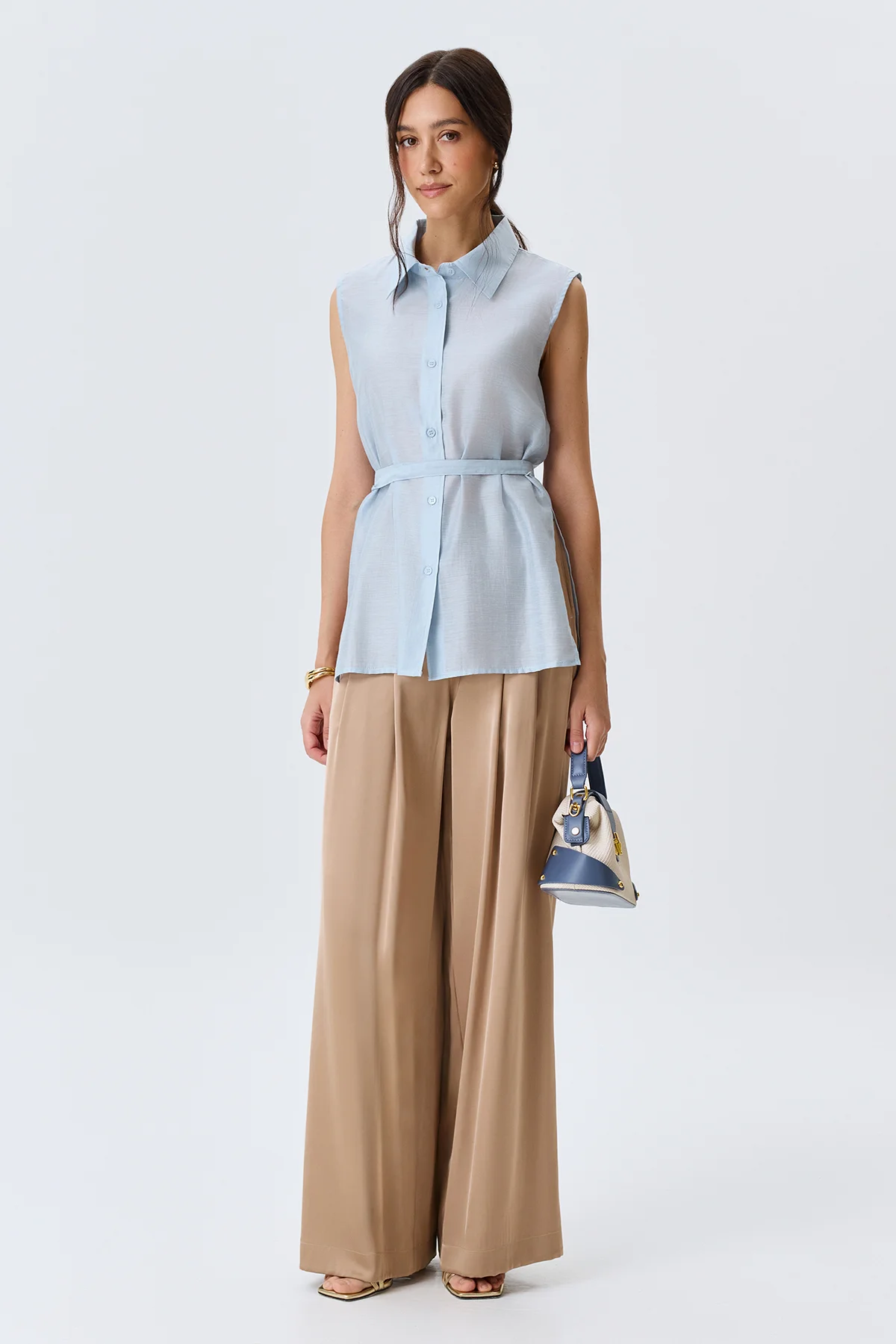 Полупрозрачная блузка из тенселя, 44