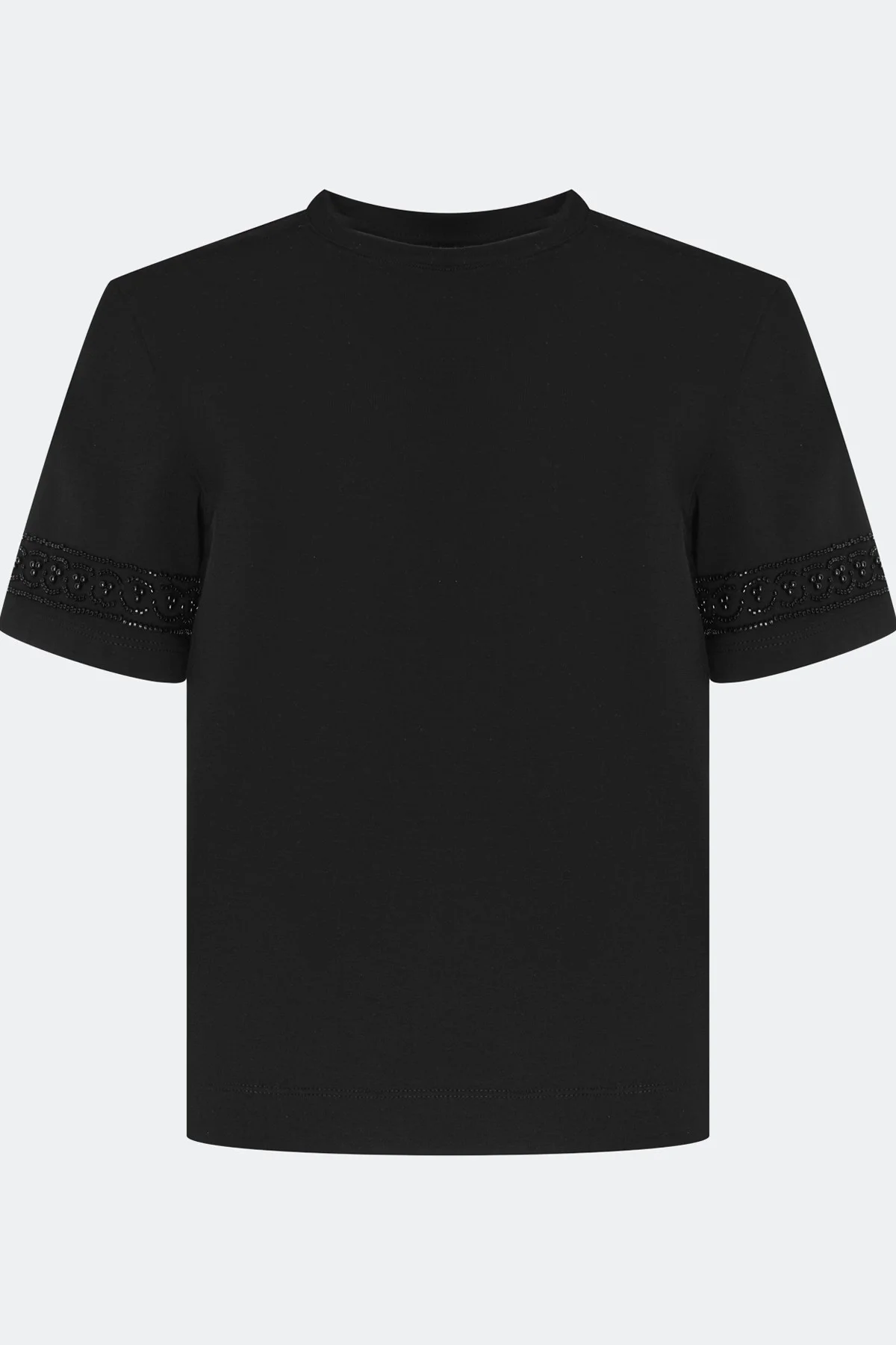 Футболка с декором на рукавах, 40