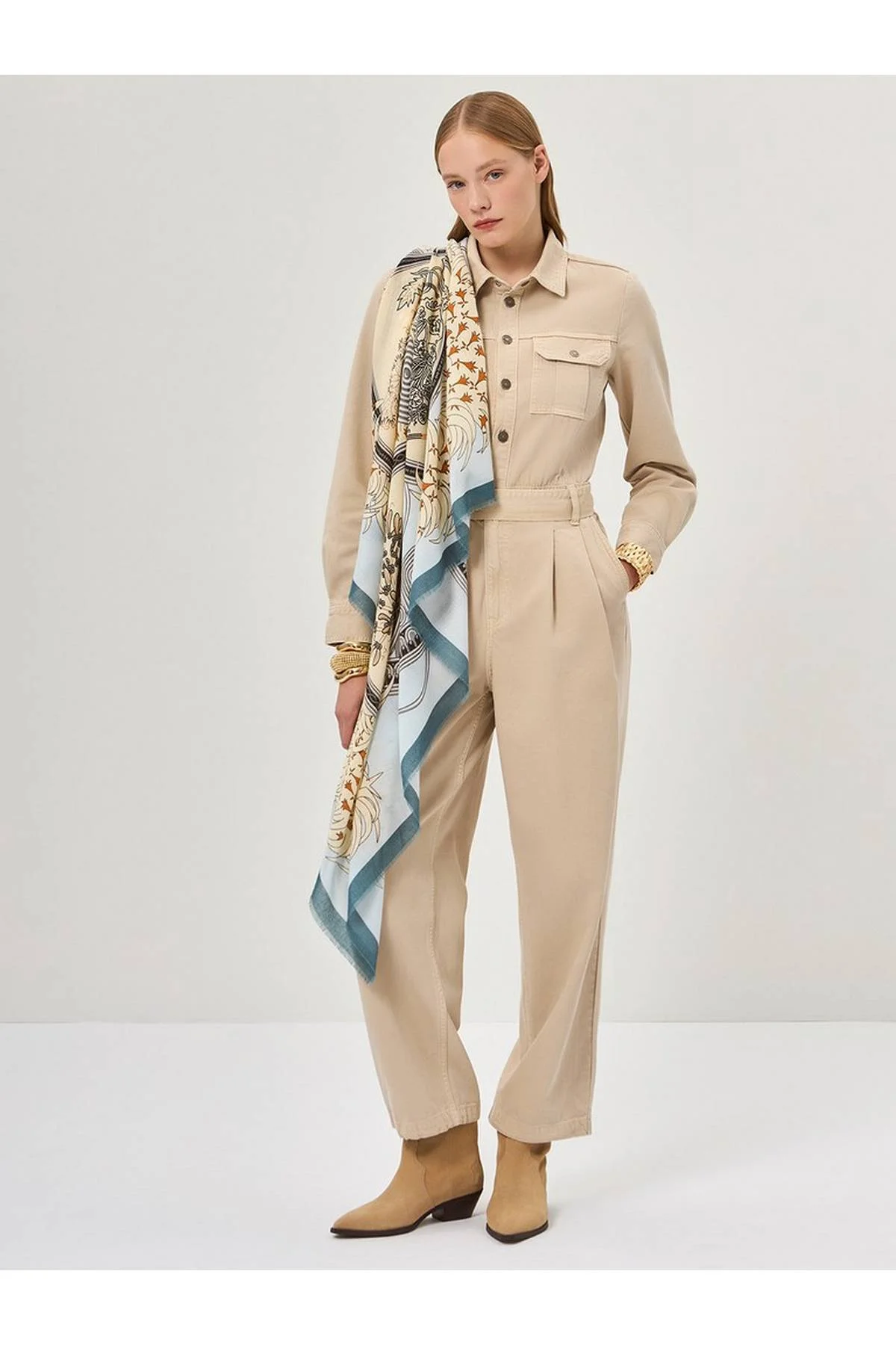 Платок голубой, One