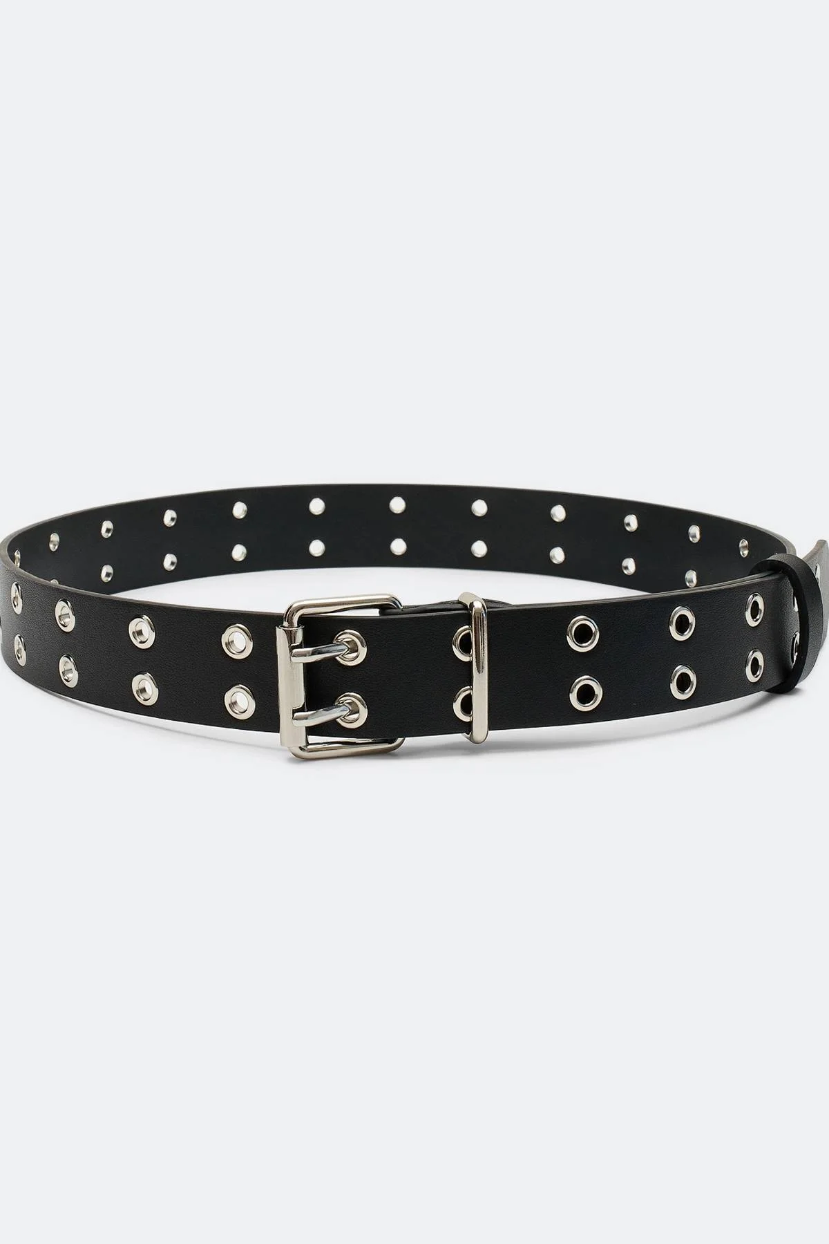 Широкий кожаный ремень с люверсами, S