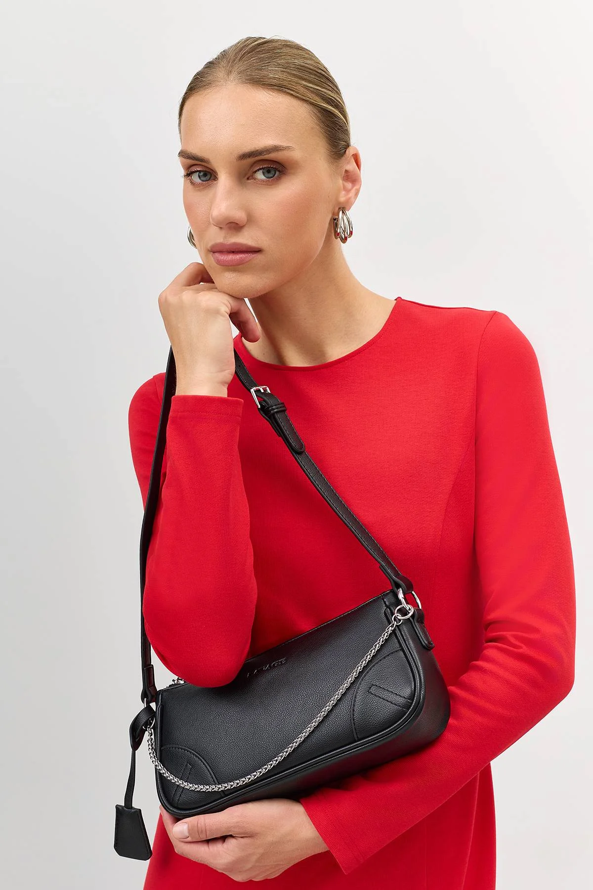 Лимитированная серия трикотажное платье с высоким разрезом и ремень, 48