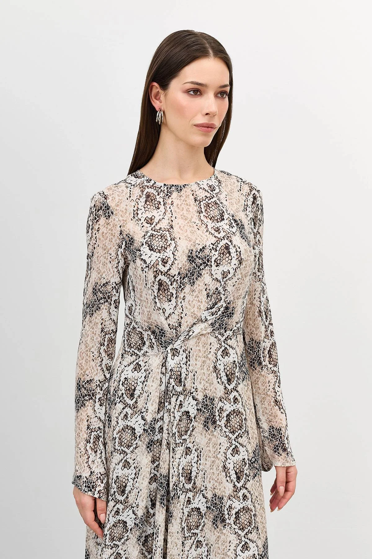 Лимитированная серия платье-макси с анималистичным принтом и ремень, 48