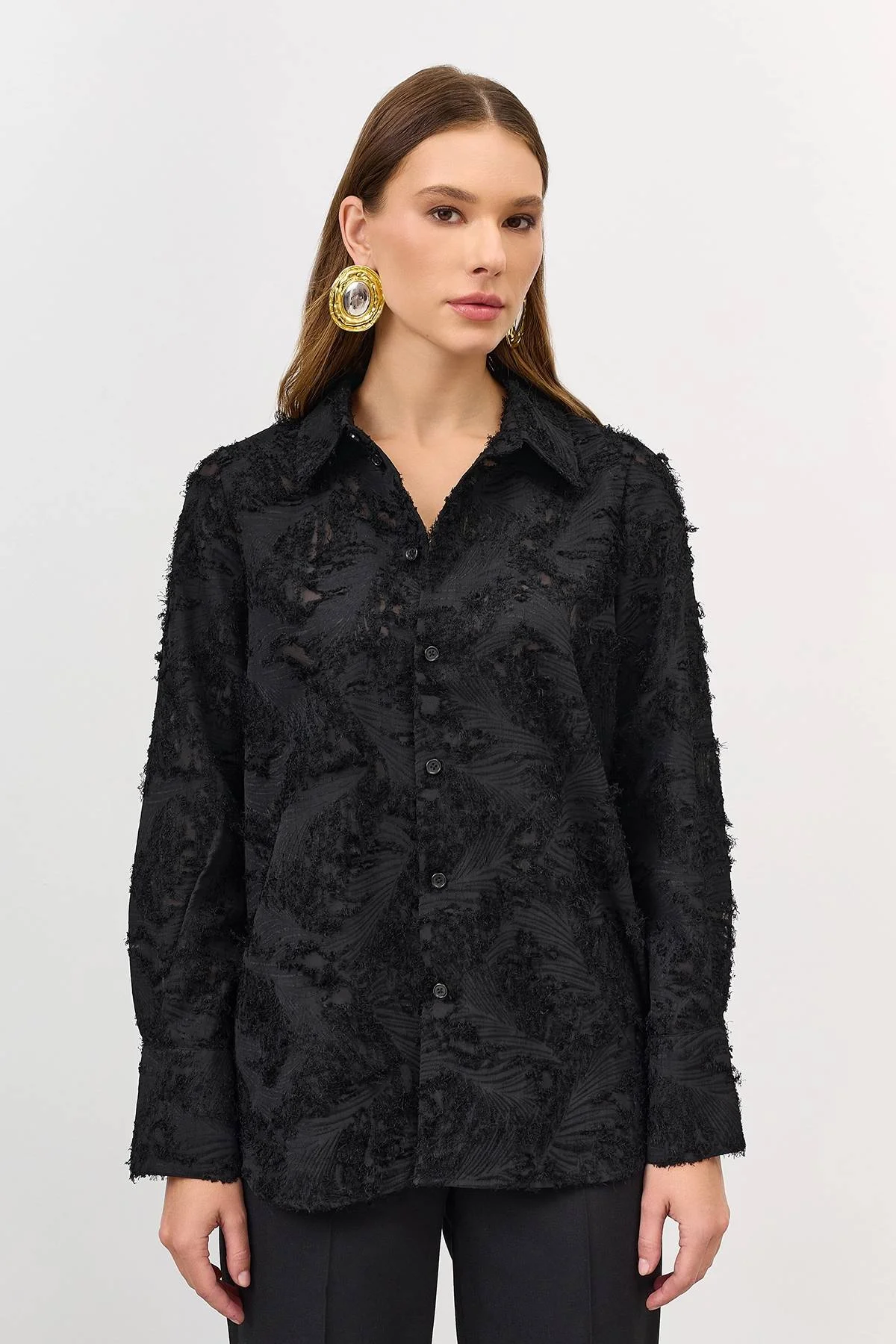 Блузка из фактурной ткани, 42