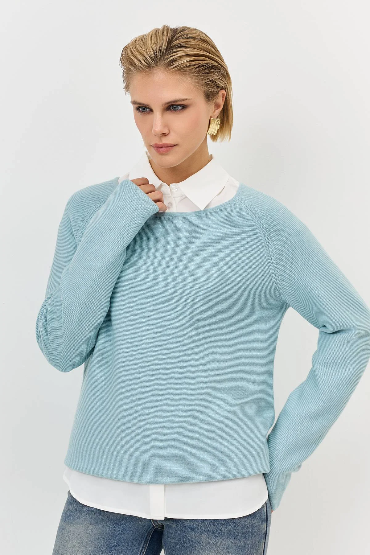 Лимитированная серия яркий джемпер с вырезом лодочка и ремень, 44