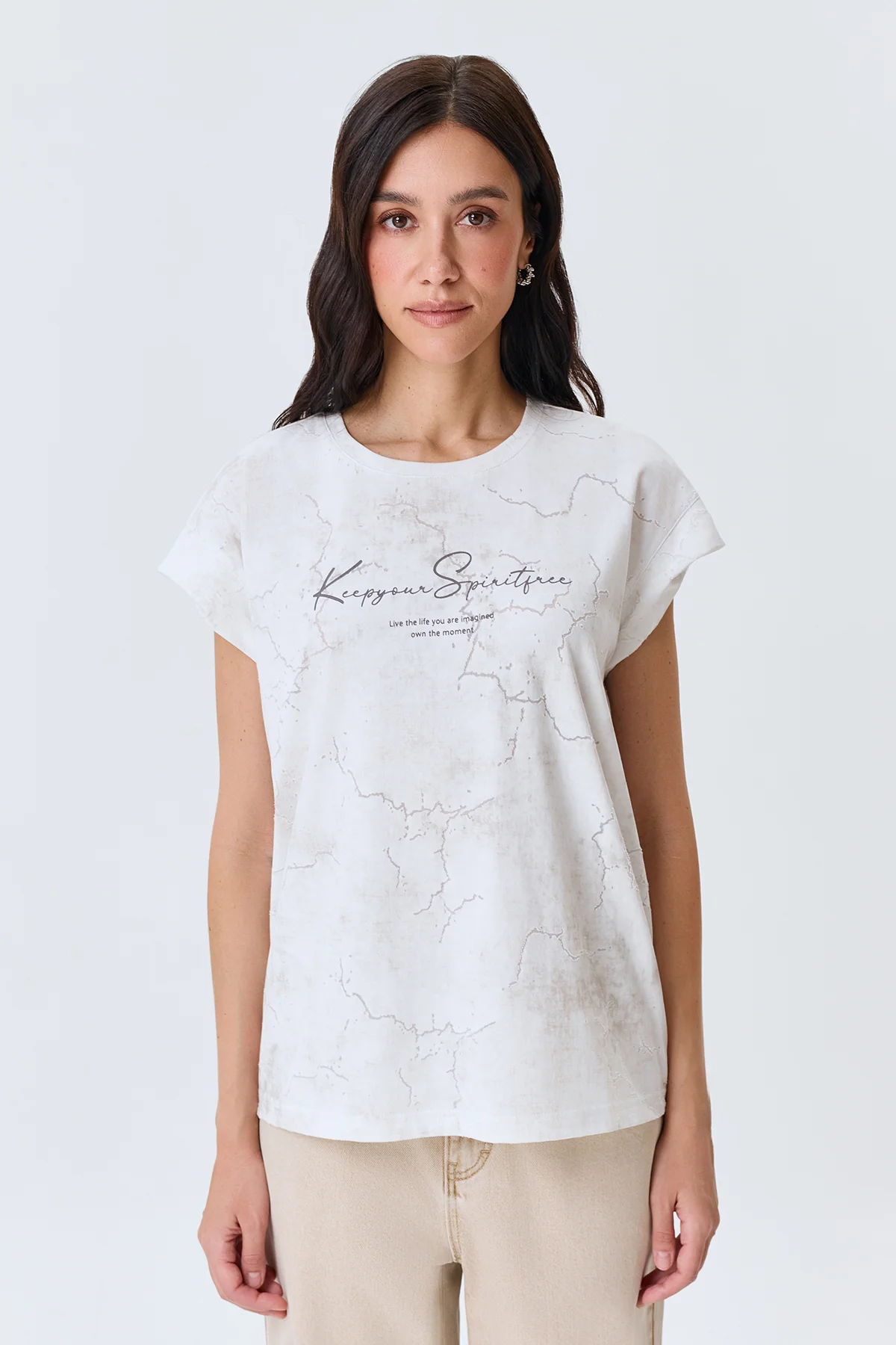 Футболка с мраморным принтом, 52