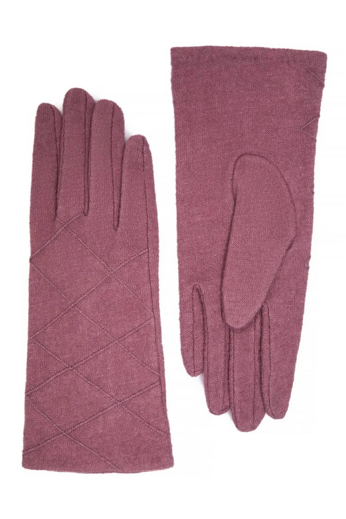 Перчатки серо-розовые, S