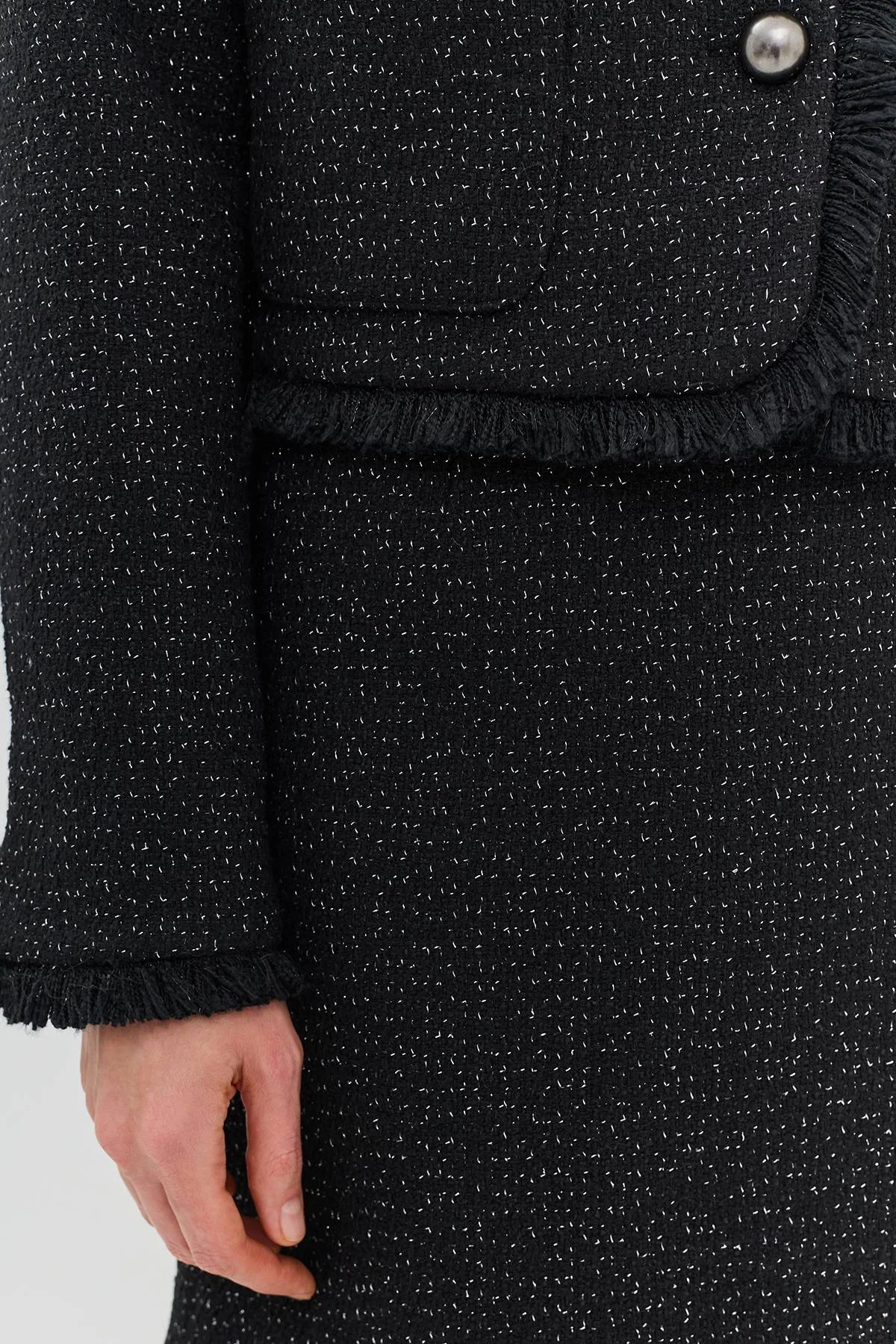 Лимитированная серия черный жакет с ремнем, 50