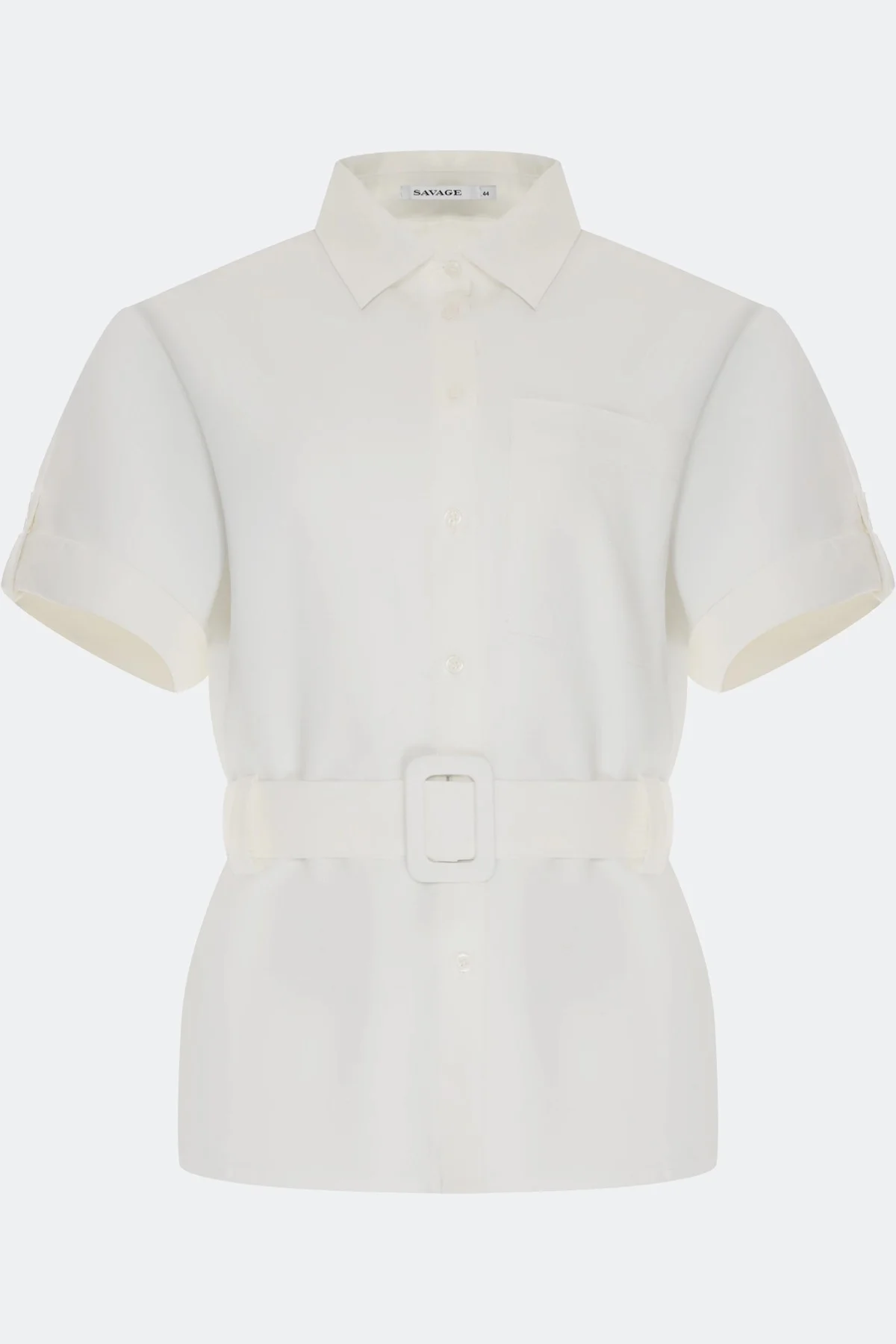 Классическая блузка с поясом, 46