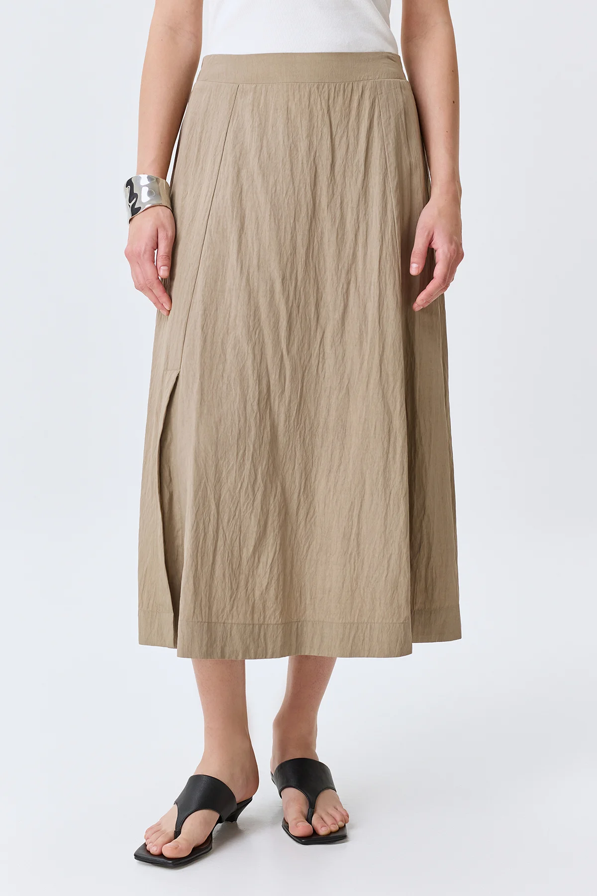 Свободная юбка из фактурной вискозы, 48