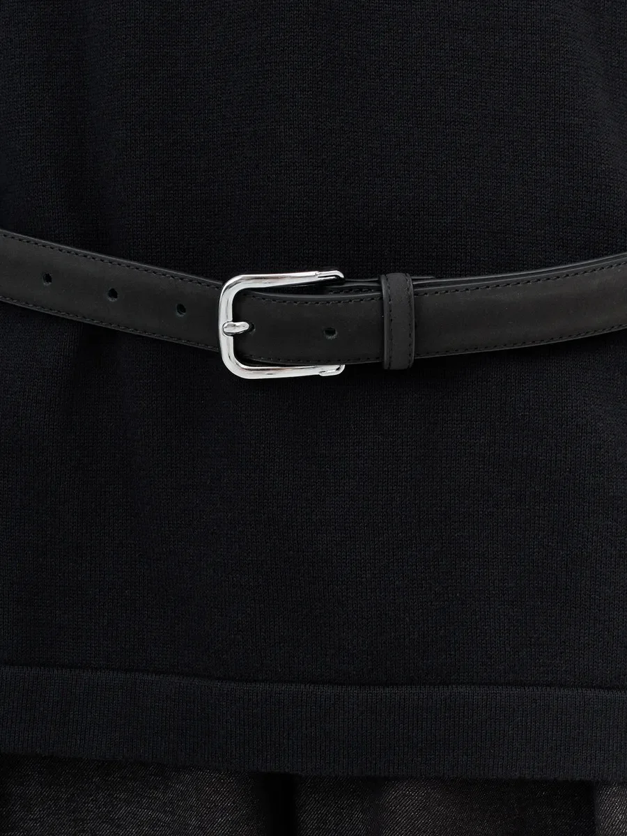 Кожаный ремень с металлической пряжкой, S