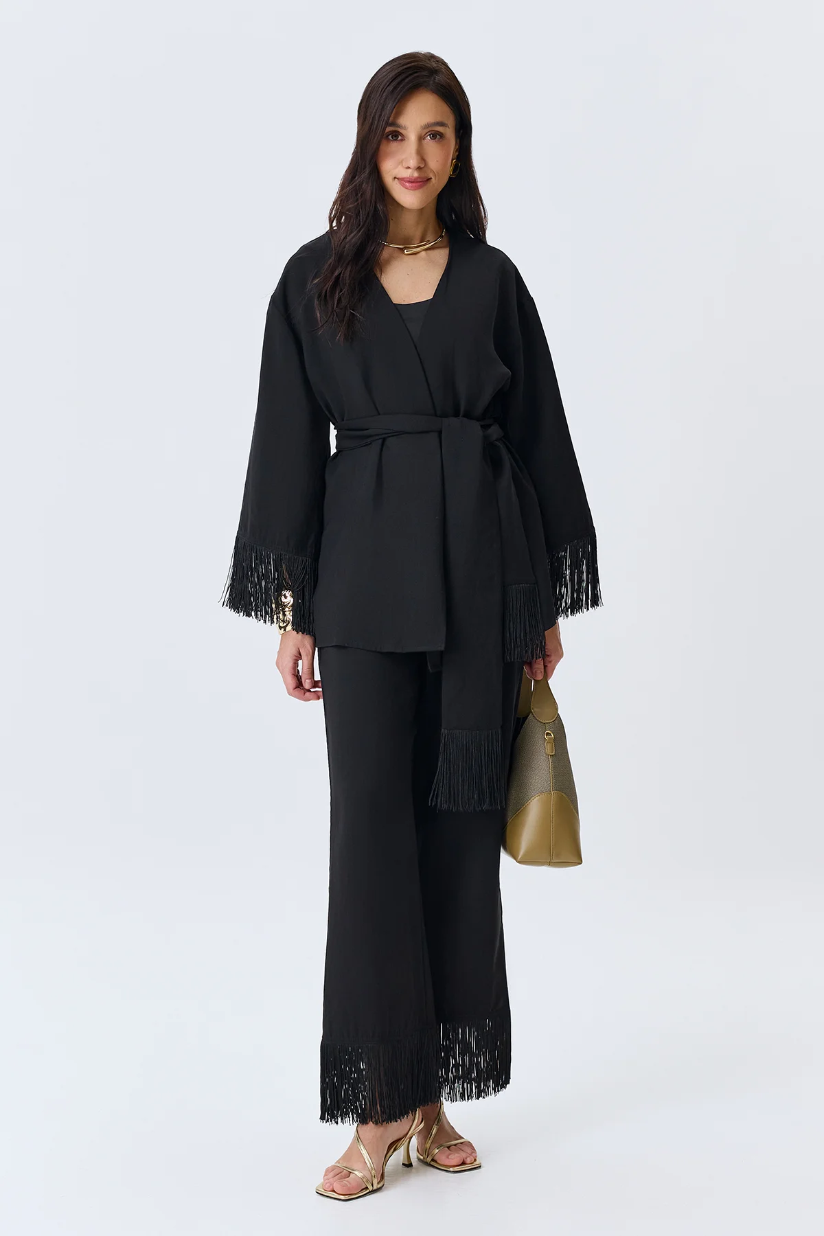 Жакет-кимоно с бахромой, 48