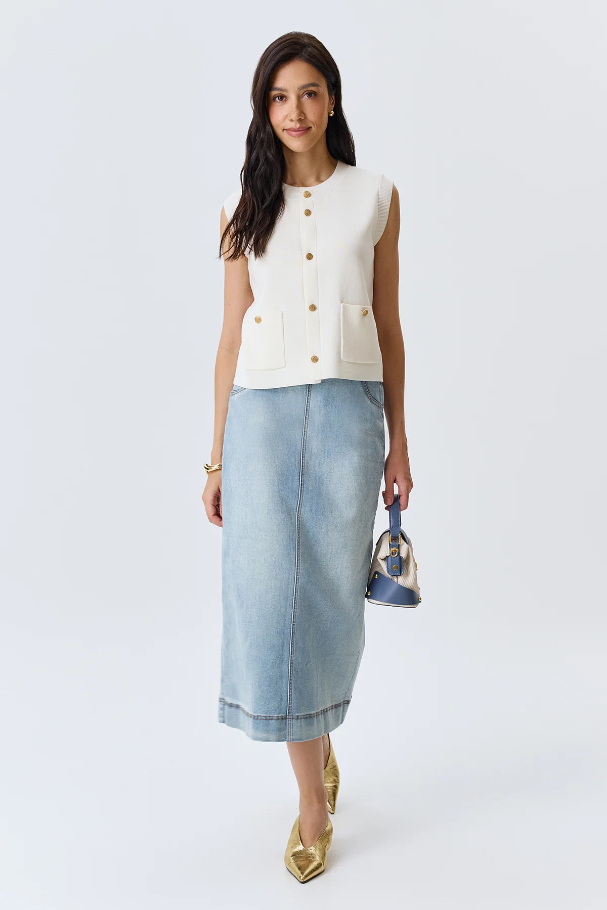 Жилет из вискозы и лиоцелла, 46