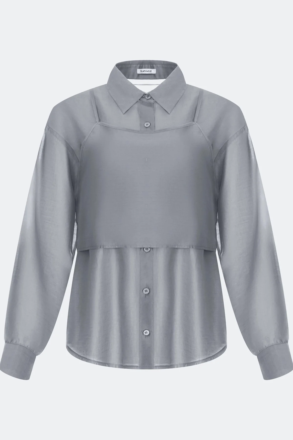 Комбинированная блузка из тенселя, 46