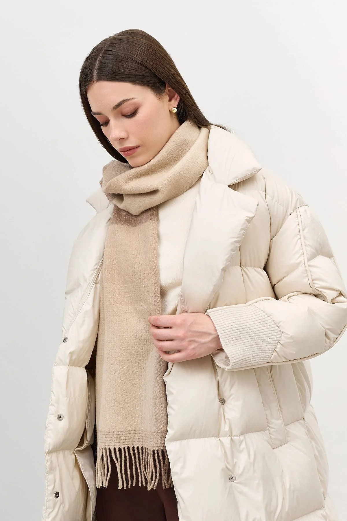 Шарф из 100% шерсти с клетчатым принтом, One