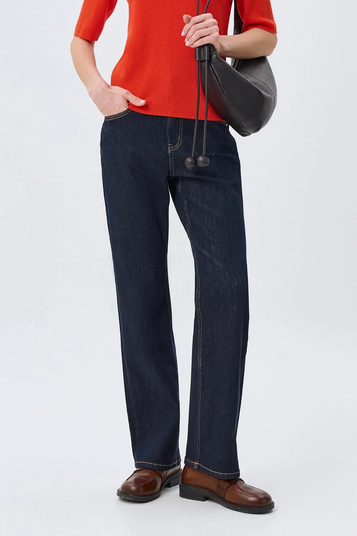 Классические джинсы Straight fit, т-синий, 36