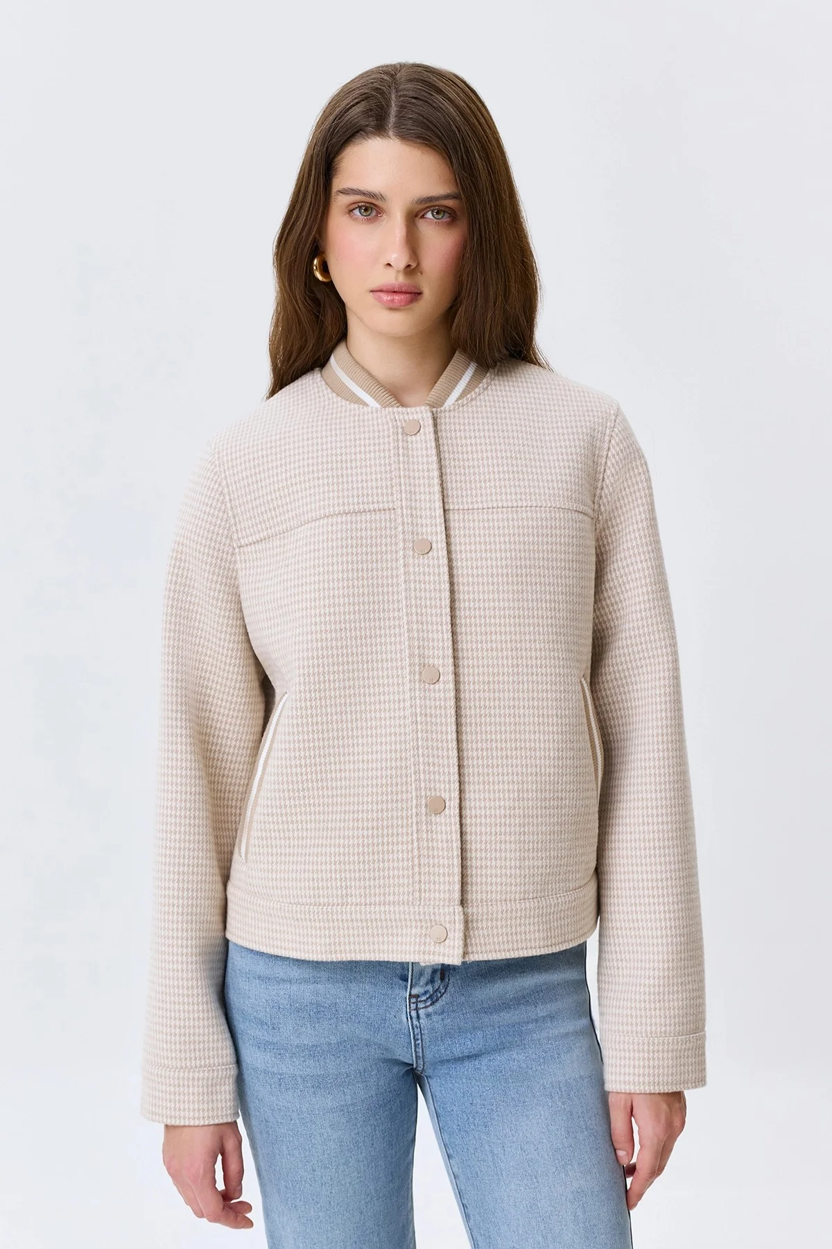 Бомбер с принтом "Pied-de-poule", 44