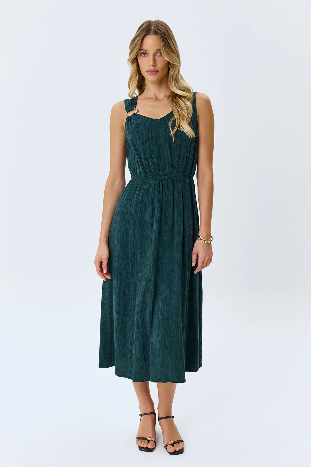 Платье из фактурного тенселя, 50