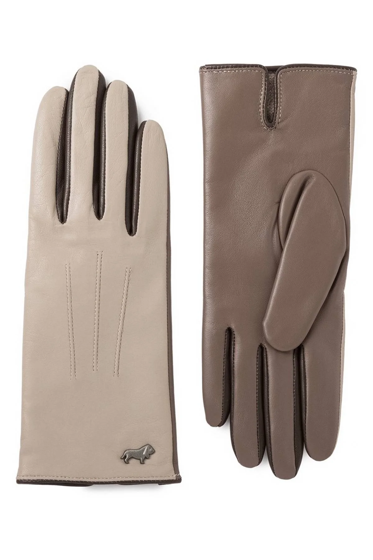 Перчатки бежево-коричневые, 8