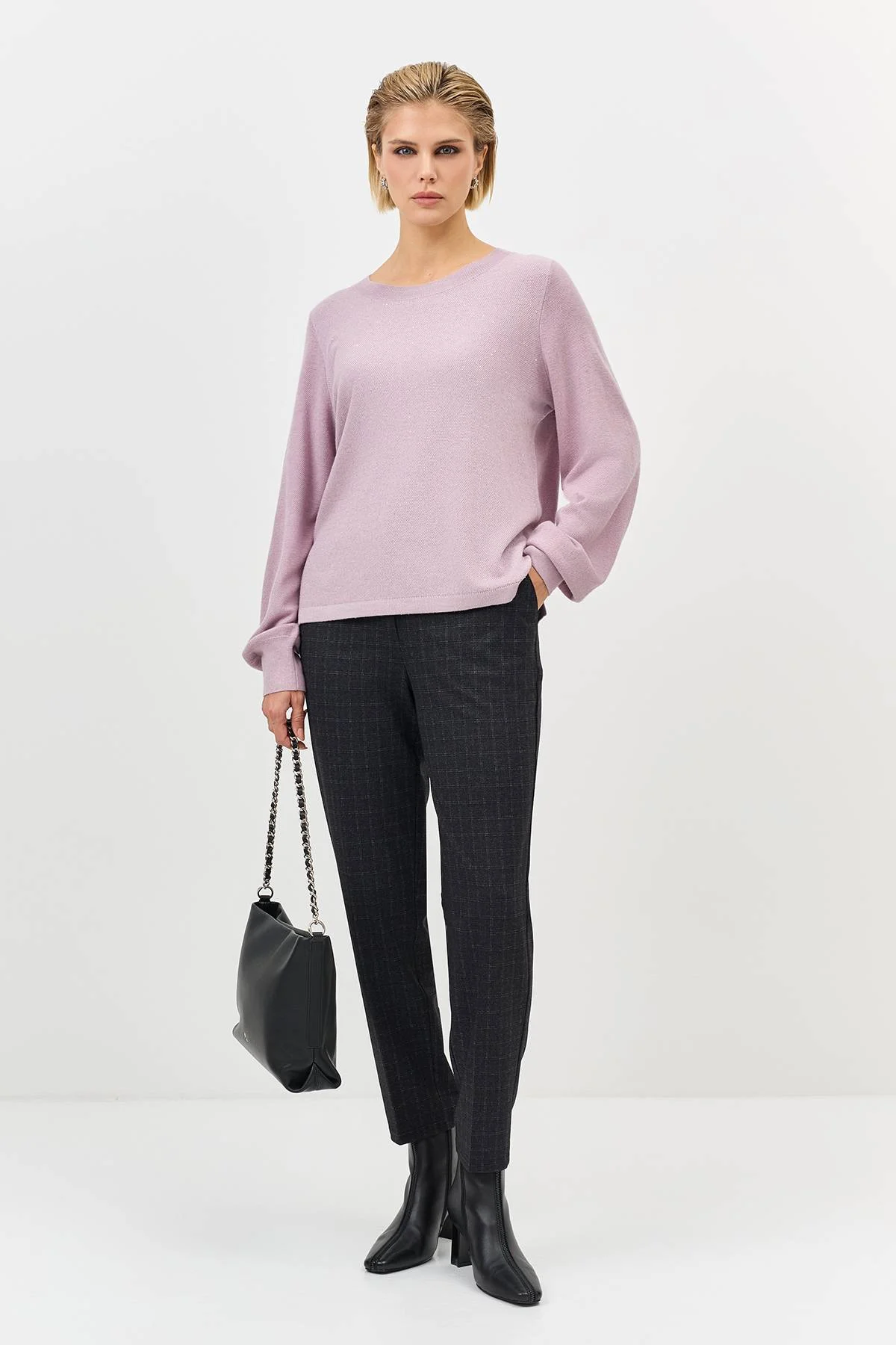 Лимитированная серия джемпер с объемными рукавами и палантином, 36