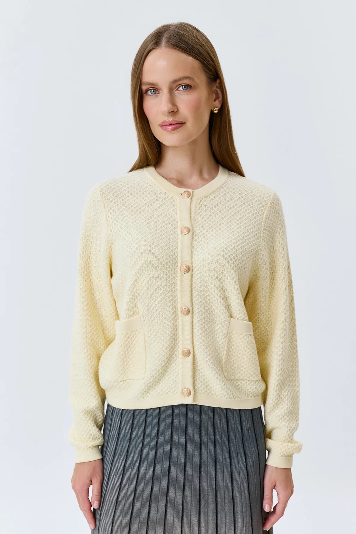 Вязаный кардиган из смесового района, 44