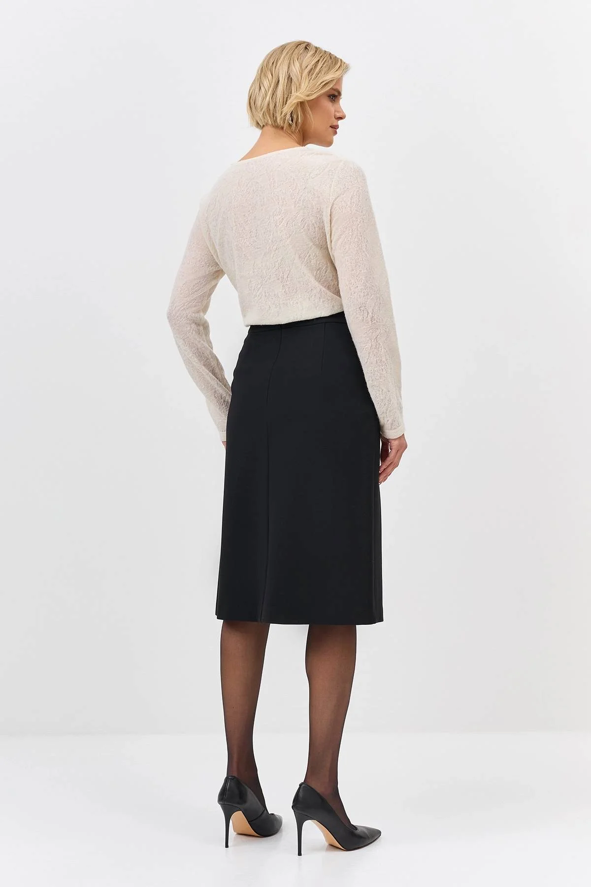 Лимитрированная серия юбка-миди с декоративными пуговицами и ремень, 44