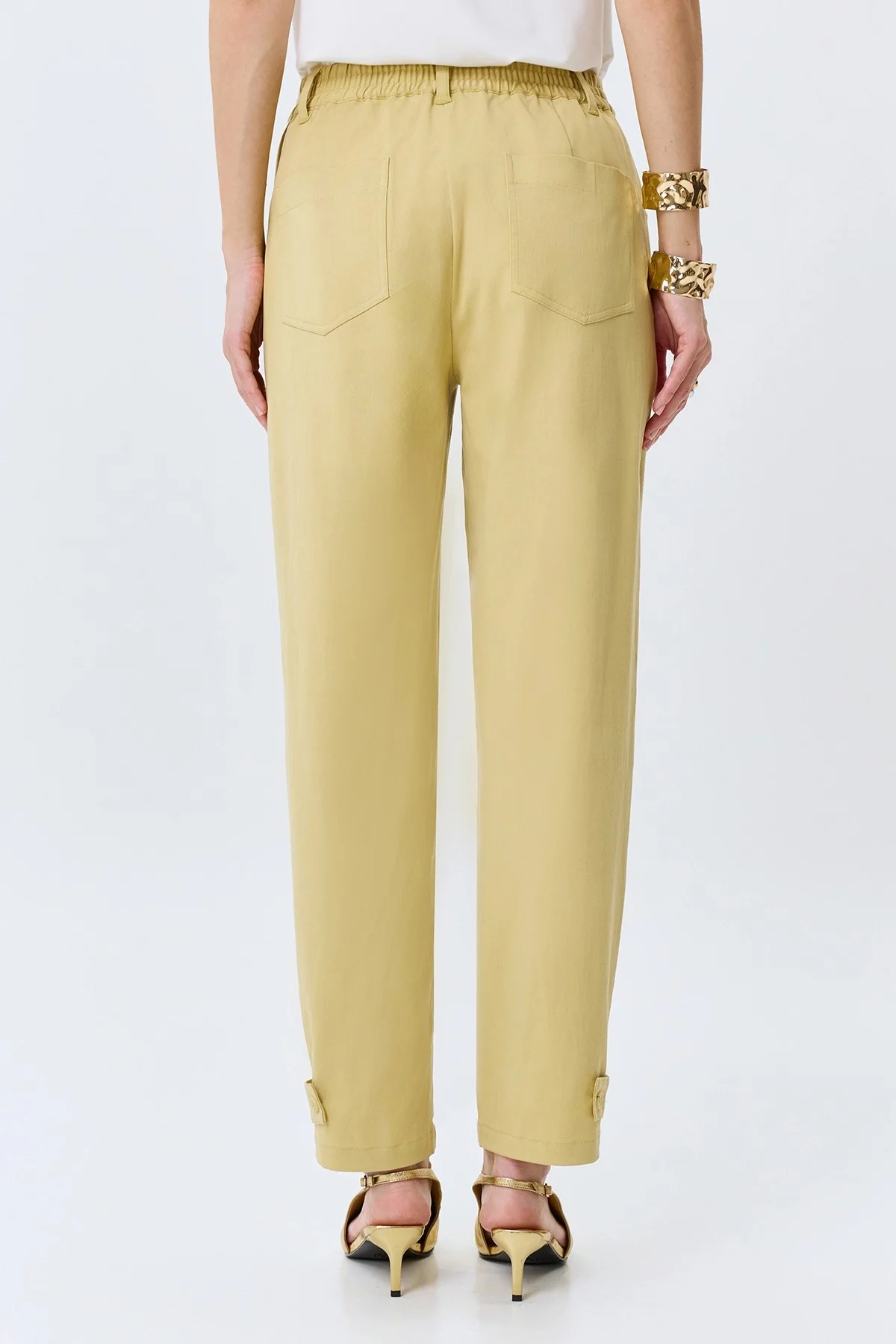 Брюки из тенселя с хлястиками, 44