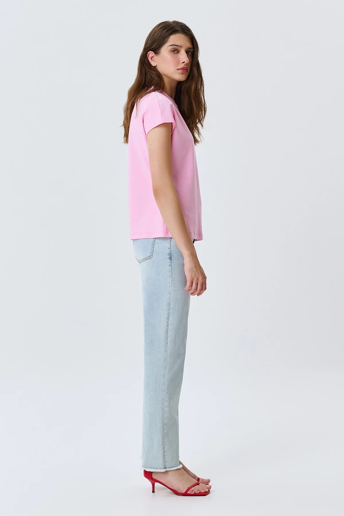 Базовая розовая футболка из 100% хлопка, 50