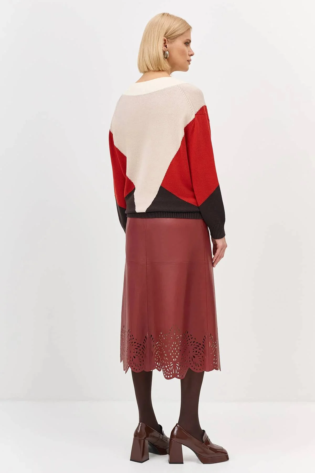 Джемпер в стиле color block, 36