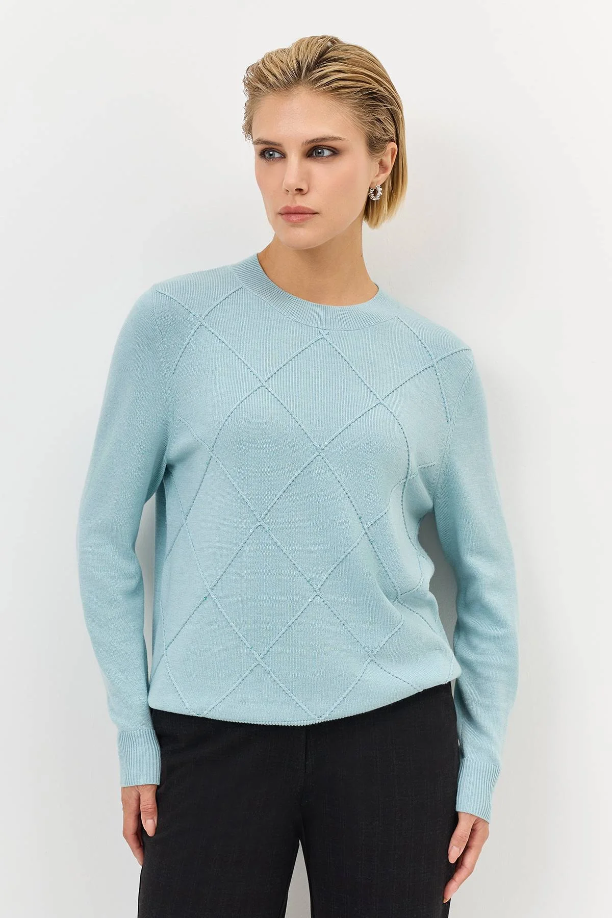 Лимитированная серия джемпер фактурной вязки и ремень, 42