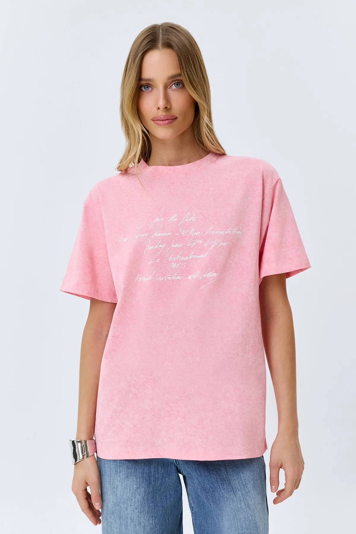 Oversize футболка с эффектом варки, 46